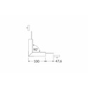 Profilsamler VARIO30-07 90DEG -  op / ned, anodiseret