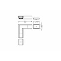 Profilsamler UNI12 90DEG - Hvid lakeret