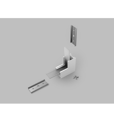 Profilsamler LINEA20 90DEG - op / ned, hvid lakeret