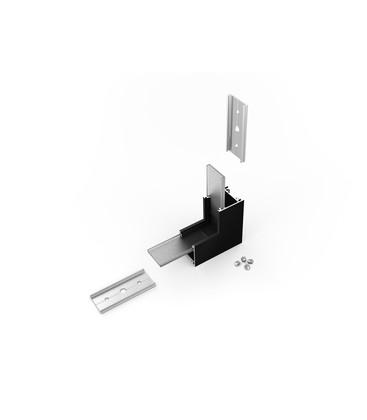 Profilsamler LINEA20 90DEG -  op / ned, sort