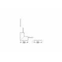 Profilsamler LINEA20 90DEG -  op / ned, sort