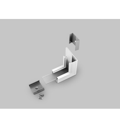 Profilsamler LINEA-IN20 90DEG - op / ned, hvid lakeret