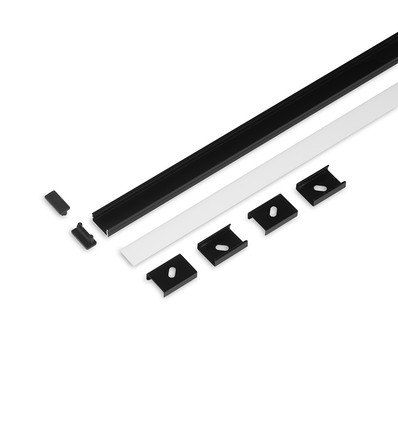 2m sæt BEGTON12 + J SLIDE - Sort anodiseret