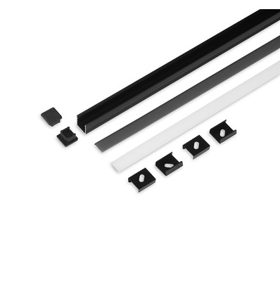 2m sæt SMART10 + C2 CLICK - Sort anodiseret