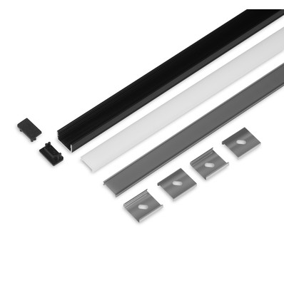 2m sæt UNI14 + C3 CLICK - Sort anodiseret