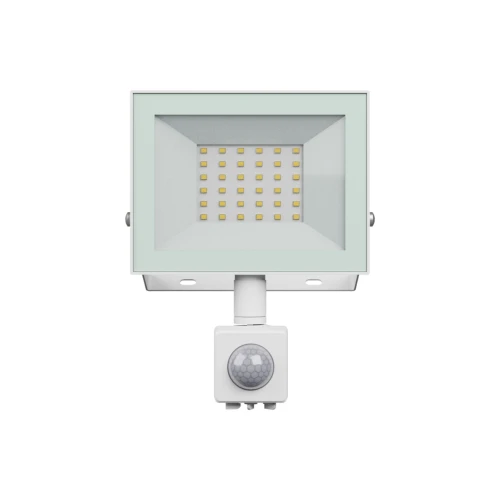 30W projektør med sensor - IP44, Hvid, arbejdslampe, PIR sensor
