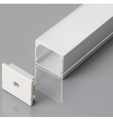 2m aluprofil sæt - LED-Strip profil, overflademontering, 200x3x2cm