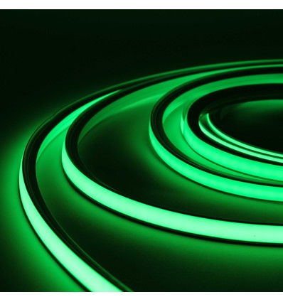 5m 8W/m AnyCut Neon Flex 10x10 Grøn LED strip - 12V DC, Ingen klippeafstand