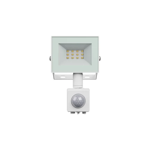 10W projektør med sensor - IP44, Hvid, arbejdslampe, PIR sensor