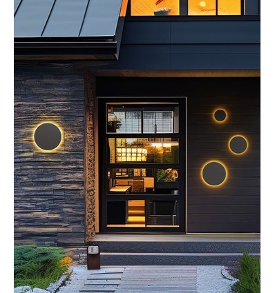 12W Væglampe - IP44 udendørs, Ø18cm, 3 lyskulører, Hvid