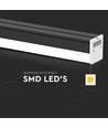 120cm 40W LED lysskinne - 107lm/W, Sort, IP20, IK08, gennemfortrådet, 4000K