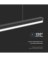 120cm 40W LED lysskinne - 107lm/W, Sort, IP20, IK08, gennemfortrådet, 4000K