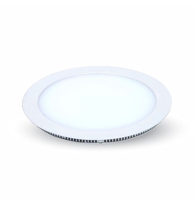 22W Ø24cm LED indbygningspanel - Hul: Ø22 cm, Mål: Ø24 cm, hvid kant, ultra-slim design