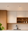 12W Ø8,6cm Blændfri CCT Downlight RA90 - Hul: Ø7,5 cm, Ydre mål: Ø8,6 cm, 3 lyskulører, sort front, Honeycomb