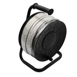 Arbejdsbelysning 50m Arbejdslys LED strip på tromle ECO - 230V, IP67, 120 LED/m, 9W/m, 1320 lm/m