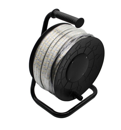 50m Arbejdslys LED strip på tromle ECO - 230V, IP67, 120 LED/m, 9W/m, 1320 lm/m
