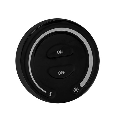 Touch dæmper til LED strips, sort - Trådløs, batteridrevet, til 12V/24V, vægmonteret