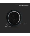 Touch dæmper til LED strips, sort - Trådløs, batteridrevet, til 12V/24V, vægmonteret