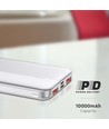 10000mAh Powerbank, 22.5W - Ultra slim, aluminium, hvid, fast charger