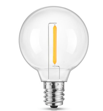 E14 1W LED kronepære - G40, Kultråd, klart glas