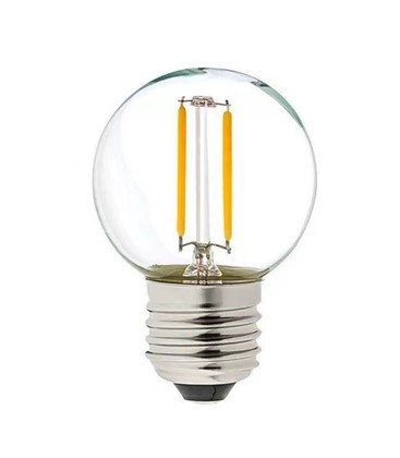 2W LED kronepære - G40, kultråd, klart glas, E27