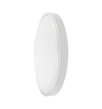 24W LED sensorlampe - Ø29,5cm, IP44, hvid kant, 3000K, indbygget mikrobølgesensor