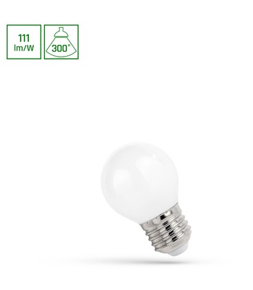 LED kugle P45 E27 5,5W - 230V, kultråd, varm hvid, mælked, Spectrum