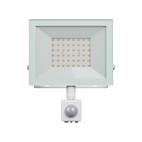 Noctis Lux 4 projektør 50W - Varm hvid, 230V, IP44, 176x221x53mm, hvid, PIR sensor
