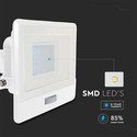 V-Tac 30W LED projektør med sensor, hvid - Samsung LED chip
