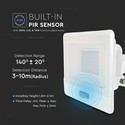 V-Tac 30W LED projektør med sensor, hvid - Samsung LED chip