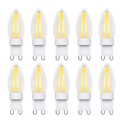  10 stk. G9 dæmpbare 2W pære - 2700K, Filament LED, 230V