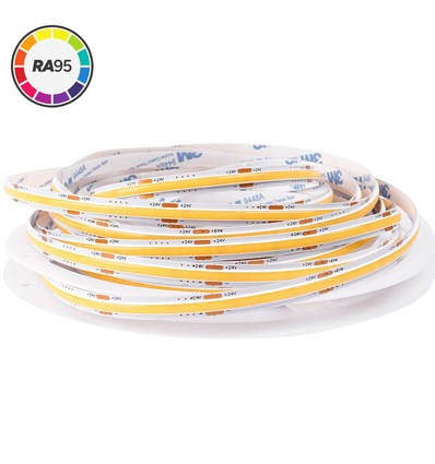 10m 6,5W/m Dot-free COB-LED strip RA95 - 24V DC, 4000K, IP20, 320 LED/m, 5 års garanti