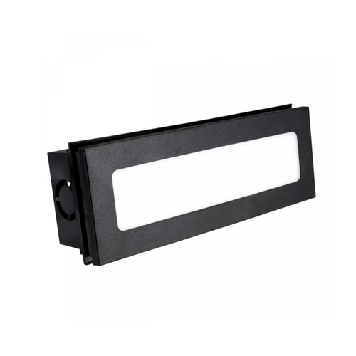 6W nedsænket trappelys CCT - 3 lyskulører, IP54, Sort, 23 x 8,4 x 5,2cm, sort, 230V