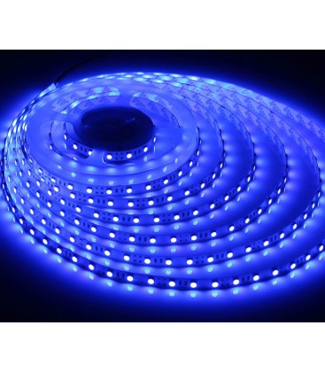 Blå 450 nm 10W/m 24V LED strip - 5m, IP20, 120 LED pr. meter