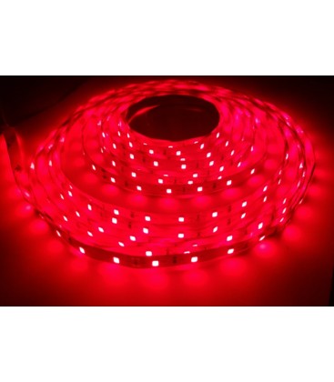 Rød 660nm 14W/m 24V LED strip - 5m, IP20, 60 LED pr. meter