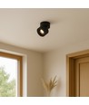 10W Dæmpbar RA98 LED loftspot - Sort, justerbart, til påbygning