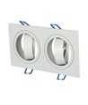 Dobbelt GU10 indbygningsspot, hvid - IP54, aluminium, hul: 155x75 mm, mål: 173x91 mm, uden lyskilde
