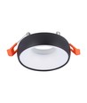 GU10 indbygningsspot - Rund, sort med hvid reflektor, aluminium, hul: Ø6cm, mål: Ø9,2cm