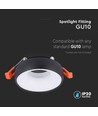 GU10 indbygningsspot - Rund, sort med hvid reflektor, aluminium, hul: Ø6cm, mål: Ø9,2cm