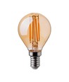 E14 4W LED filament pære - P45, amber glas, 2200K, kronepære