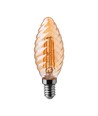 E14 4W LED filament kertepære - Twist, amber glas, 2200K, 350lm