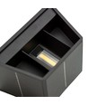 Solcelle væglampe - IP54, Sort, op/ned, justerbar spredning, skumringssensor