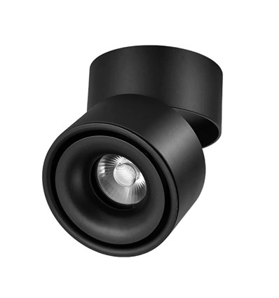 10W Dæmpbar RA98 LED loftspot - Sort, justerbart, til påbygning