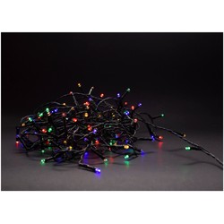 Julelys 5 m. multicolor LED julelyskæde - 50 LED, IP44 udendørs, IR fjernbetjening, timer, batteri