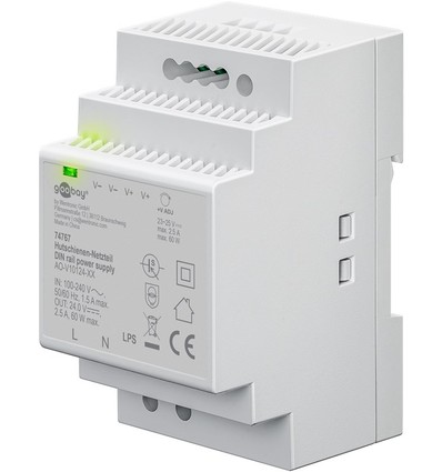60W / 24V DC DIN skinne strømforsyning - 2.5A