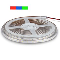 Enkeltfarvet LED strip V-Tac 3,6W/m stænktæt LED strip - 5m, 60 LED pr. meter, Farvet lys, Rød/Blå