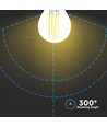 E27 6W LED kronepære filament - G45, 800lm, 133lm/W, klart glas, 6400K