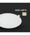 12W Ø17cm LED indbygningspanel - 4000K, Hul: Ø15,5 cm, Mål: Ø17 cm, hvid kant, flicker free