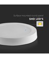 24W Ø28,8cm rundt LED panel - 110lm/W, hvid kant, bagbelyst, loftlampe