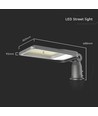 V-Tac 100W LED gadelampe - Samsung chip, Ø60mm, IP65